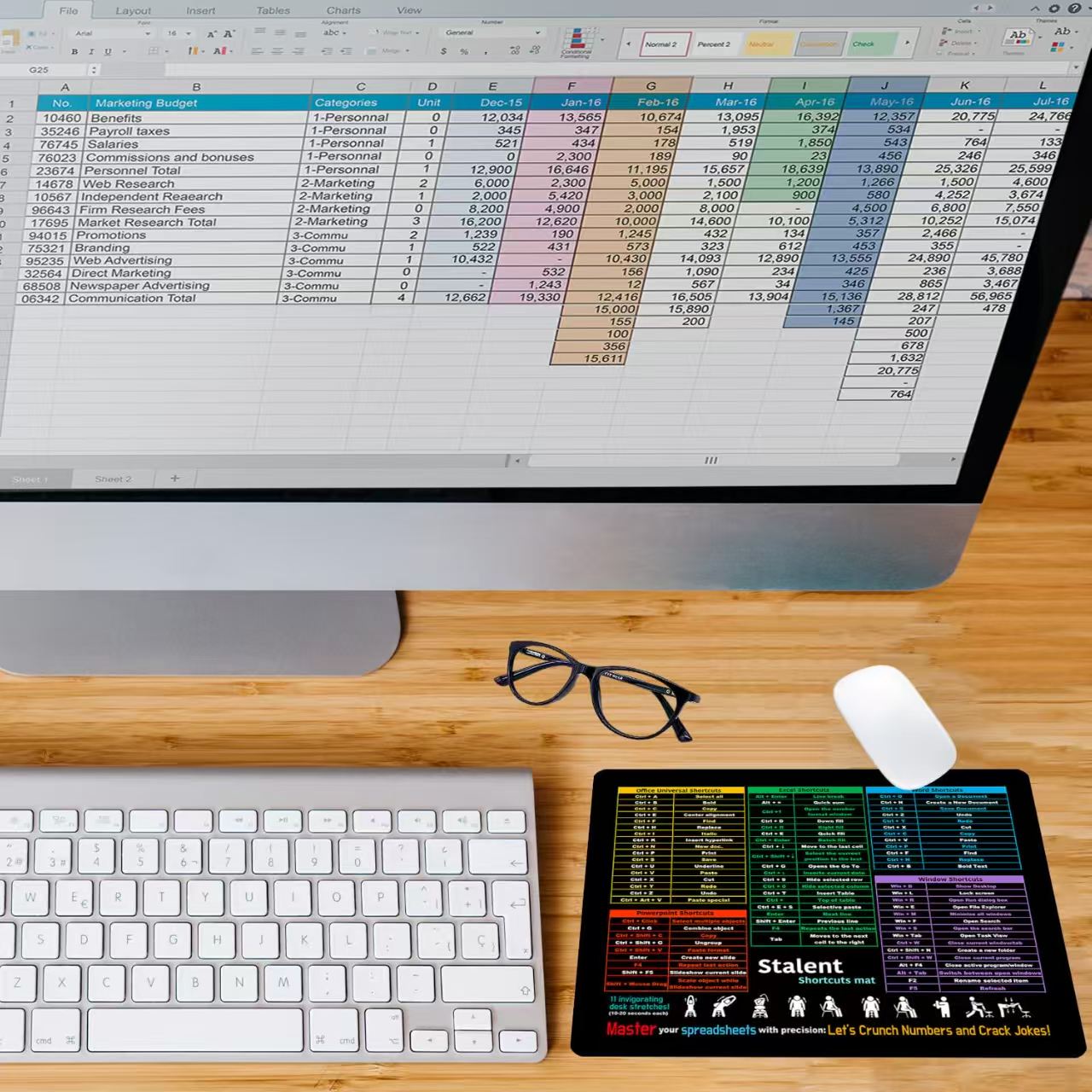 5-in-1 shortcut keys Mouse Pad