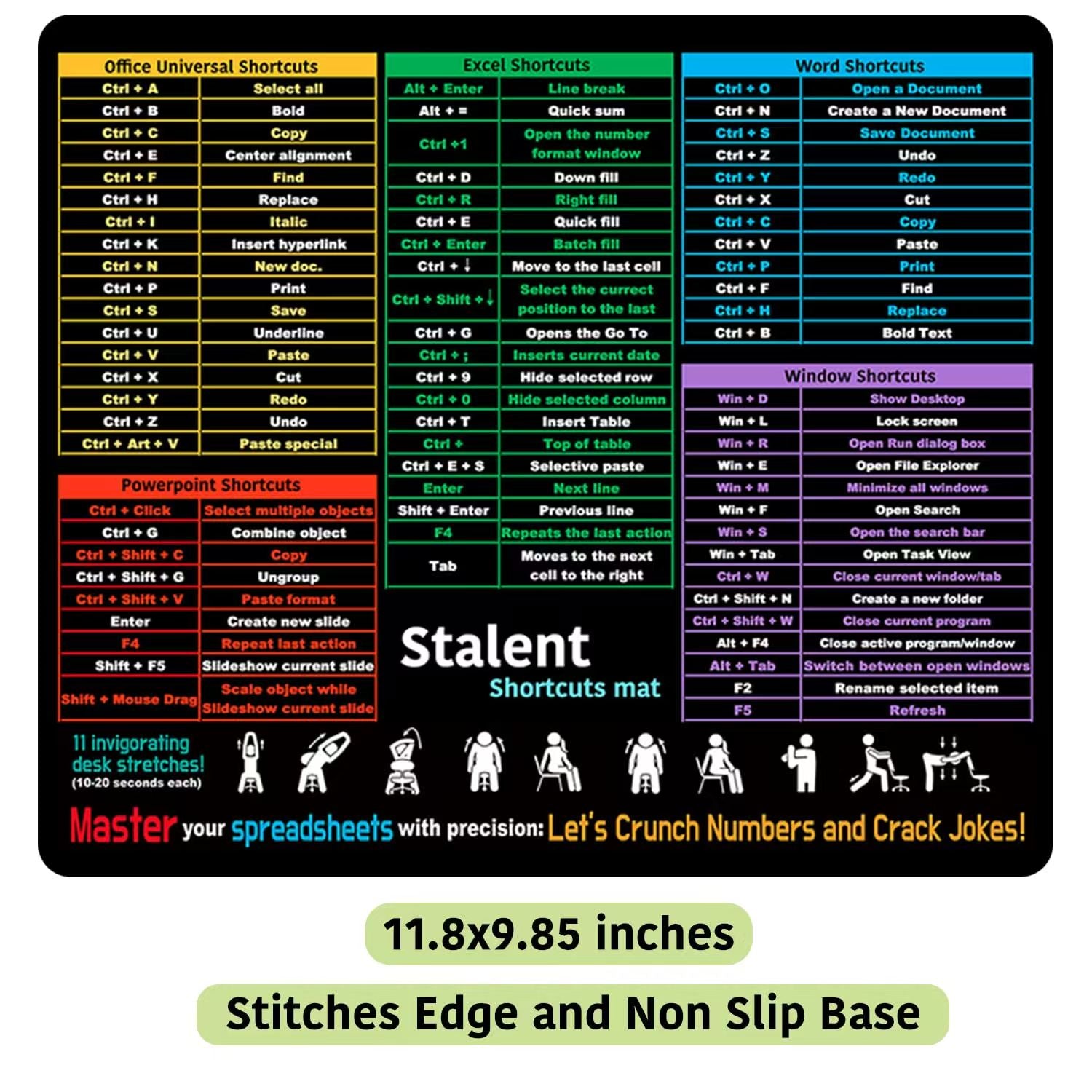 5-in-1 shortcut keys Mouse Pad
