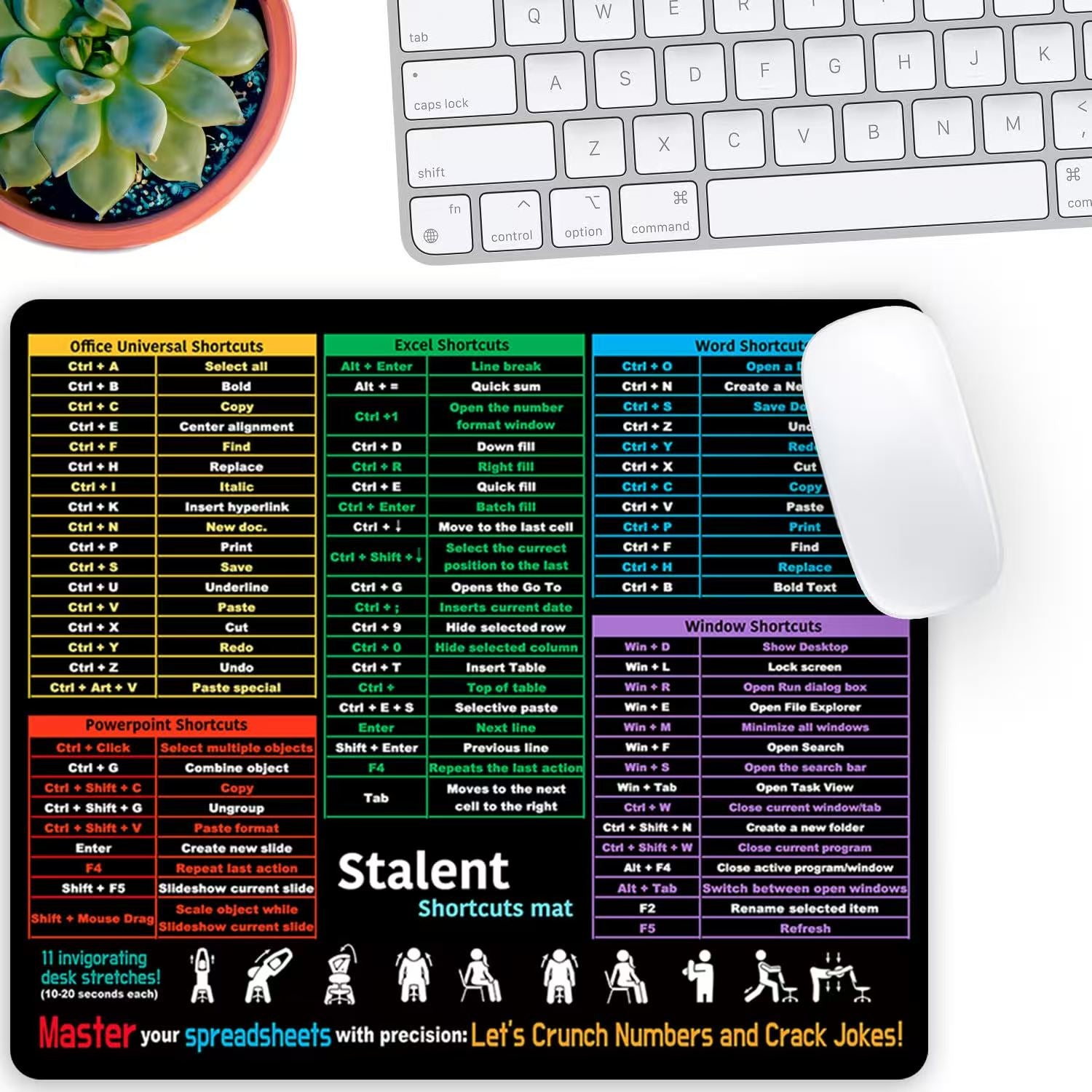 5-in-1 shortcut keys Mouse Pad