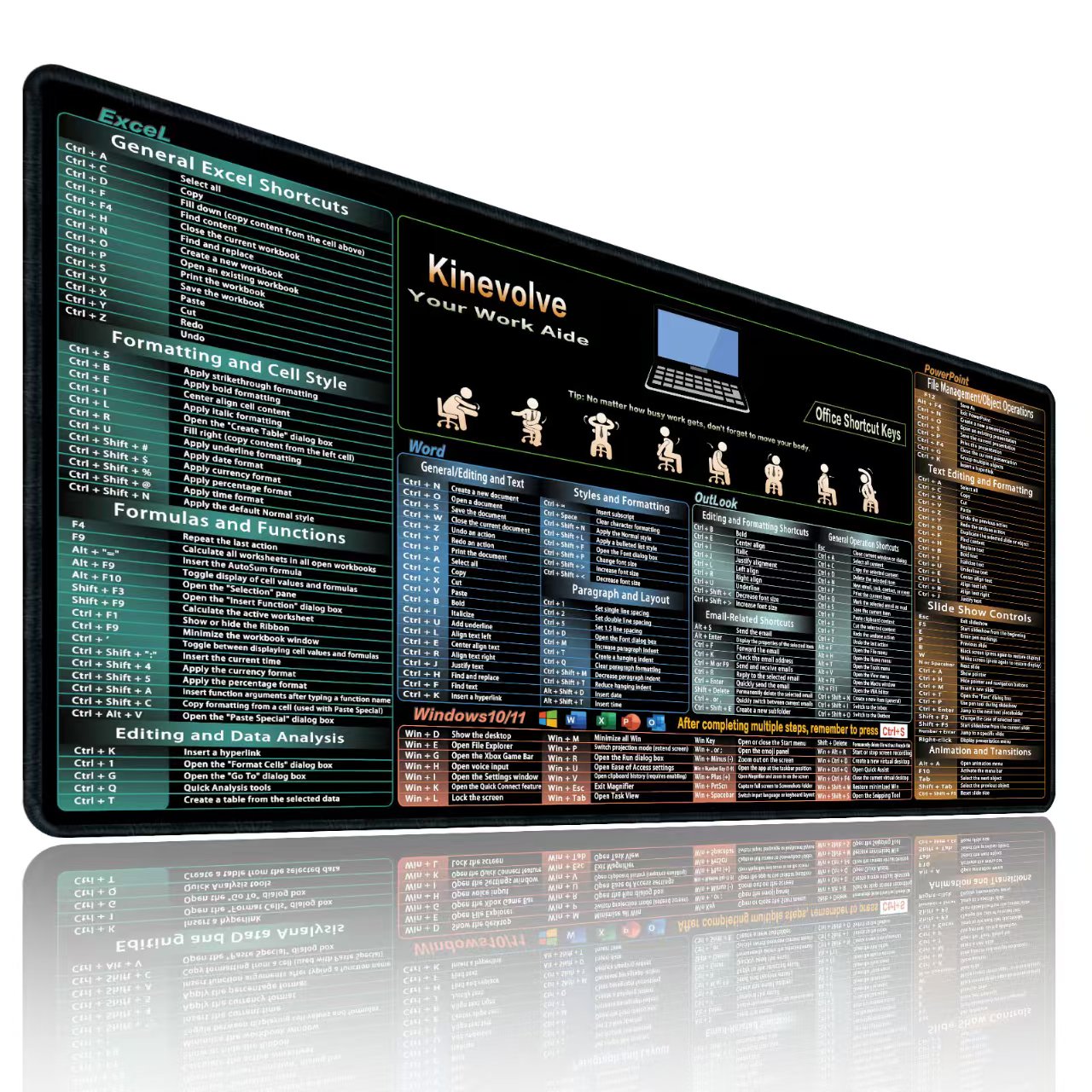 excel-word-outlook-windows-powerpoint-cheat-sheet-mouse-pad